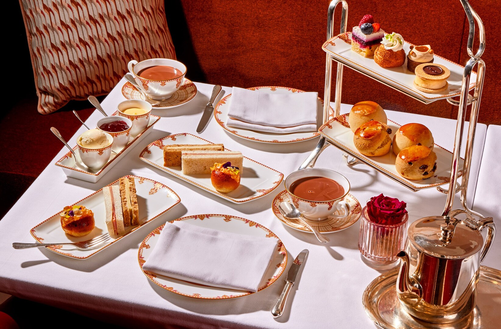 Savoy London afternoon tea service.