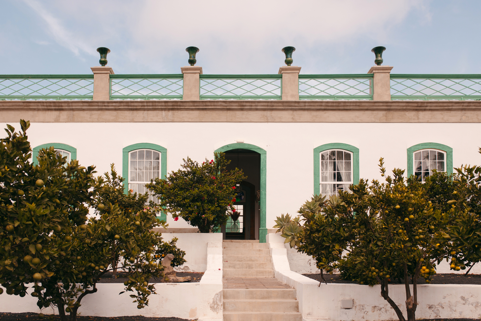 The traditional frontage of La Casa de los Naranjos hotel, Lanzarote