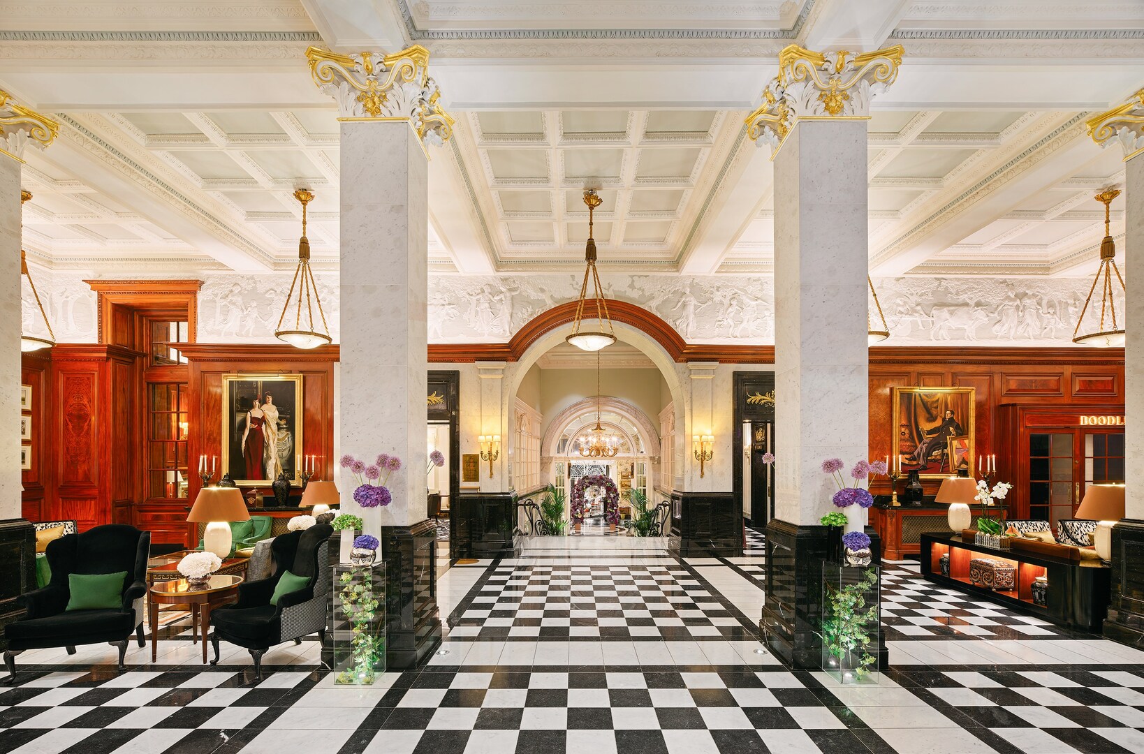 The Savoy hotel's grand lobby.