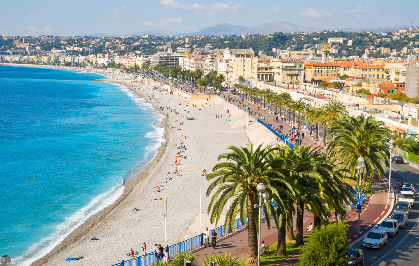 Promenade des Anglais in Nice, France.